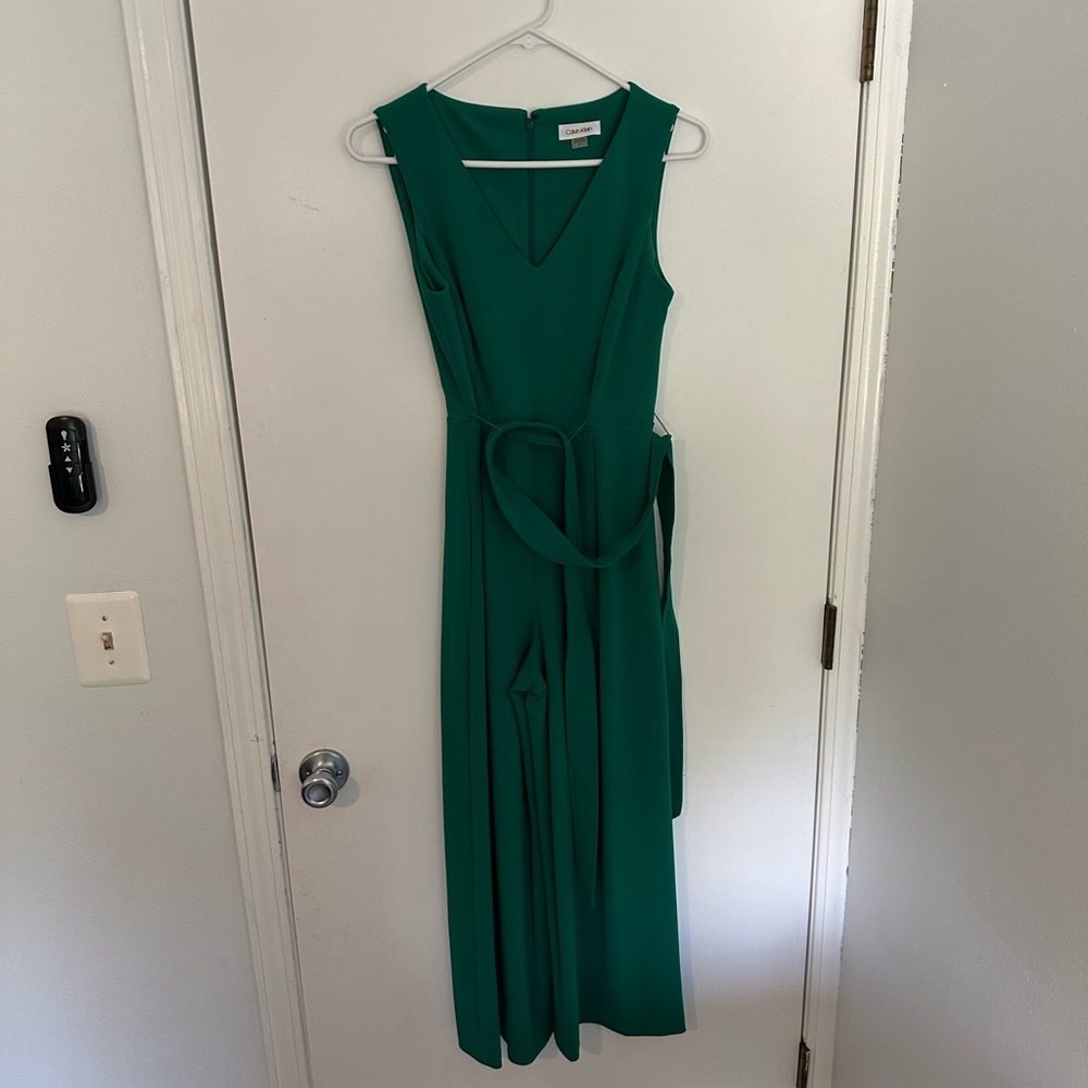 Calvin Klein Teal Maxi Dress with Belt